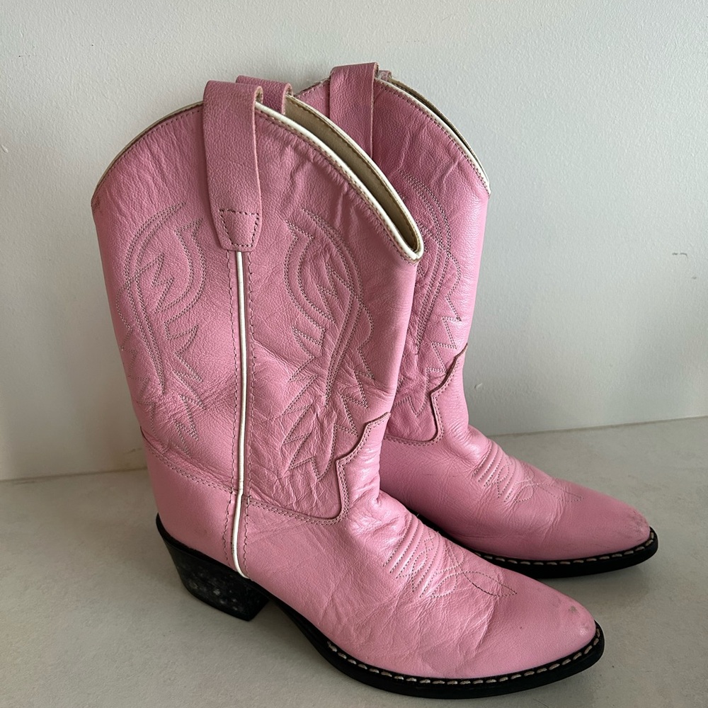 Old West Pink Heeled Boots